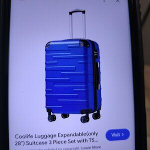 Coolife Luggage expandable Carry on suitcase